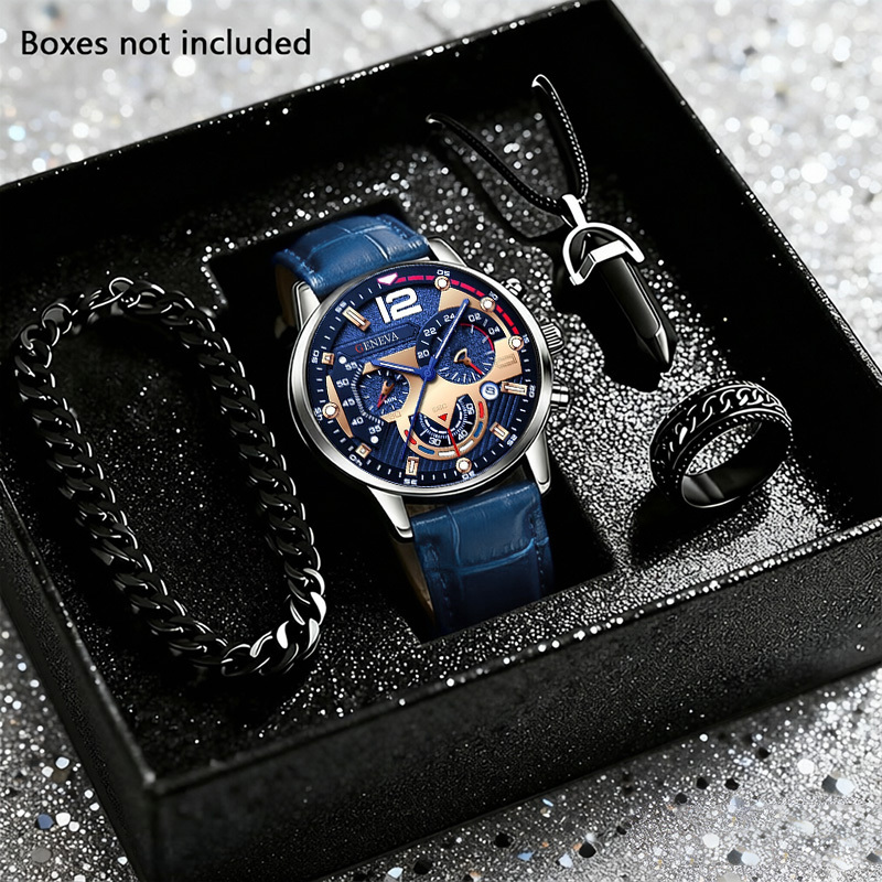 Smartwatch Watches Birthday Gift For Men - 4pcs Jam Tangan Pria Fashion Mewah
