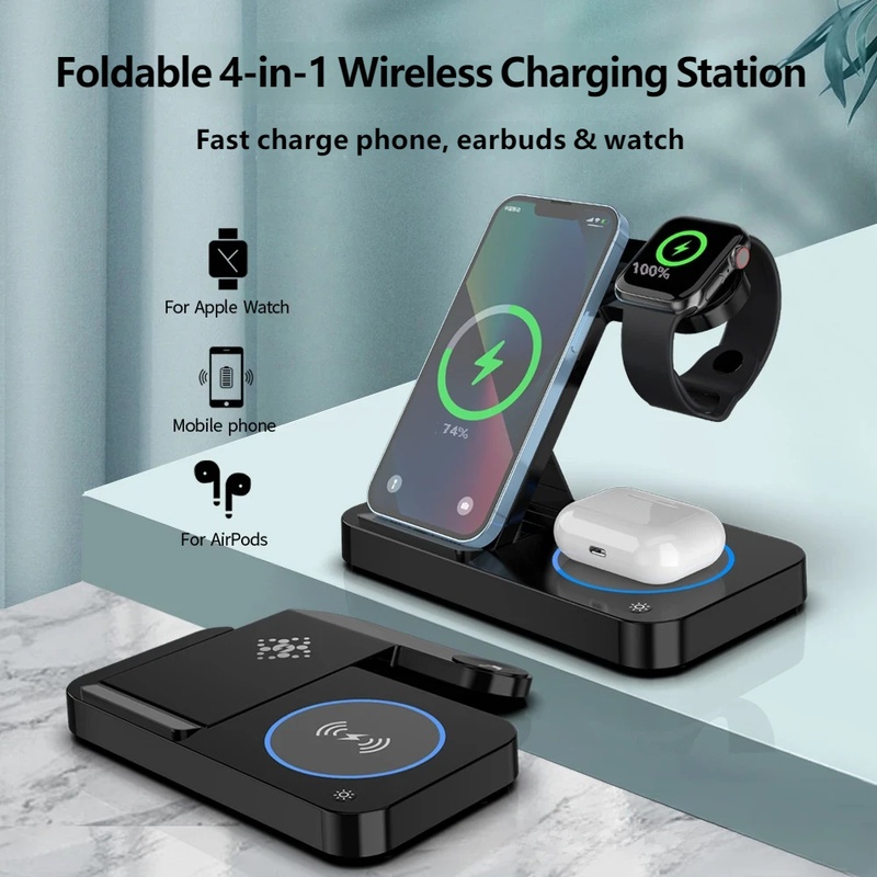 Smartwatch Phone Watches - Stasiun Pengisi Daya Nirkabel Lipat 4