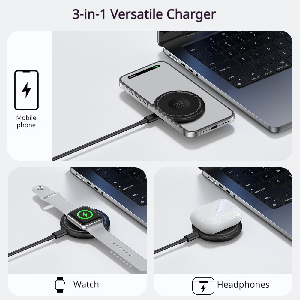 Pengisi Daya Nirkabel Magnetik - Smartwatch Phone Watches ulasan dan harga