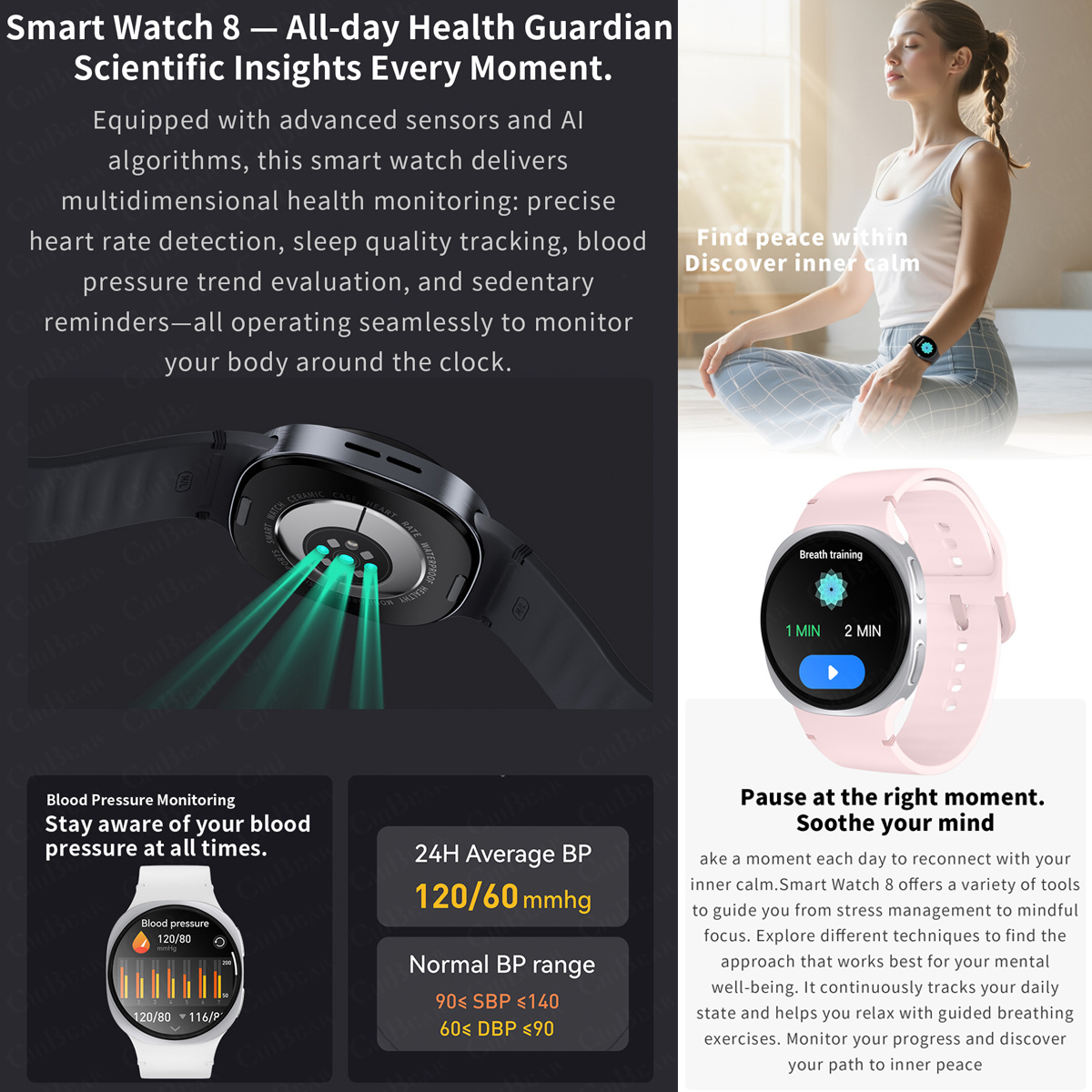 Jam Tangan Baru 2026 8 Mini GP - Smartwatch Health Watches For Women ulasan dan harga