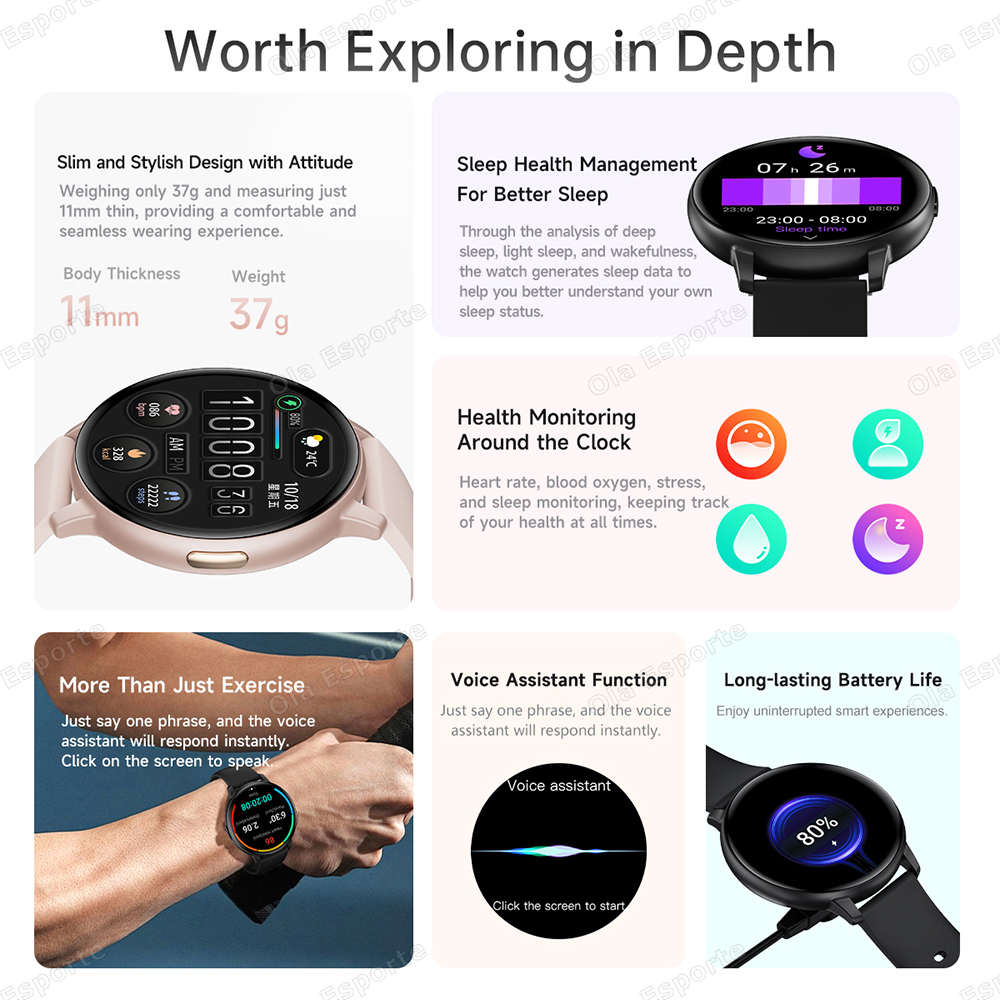 Jam Tangan Pintar Olahraga Bar - Smartwatch Health Watches For Women ulasan dan harga