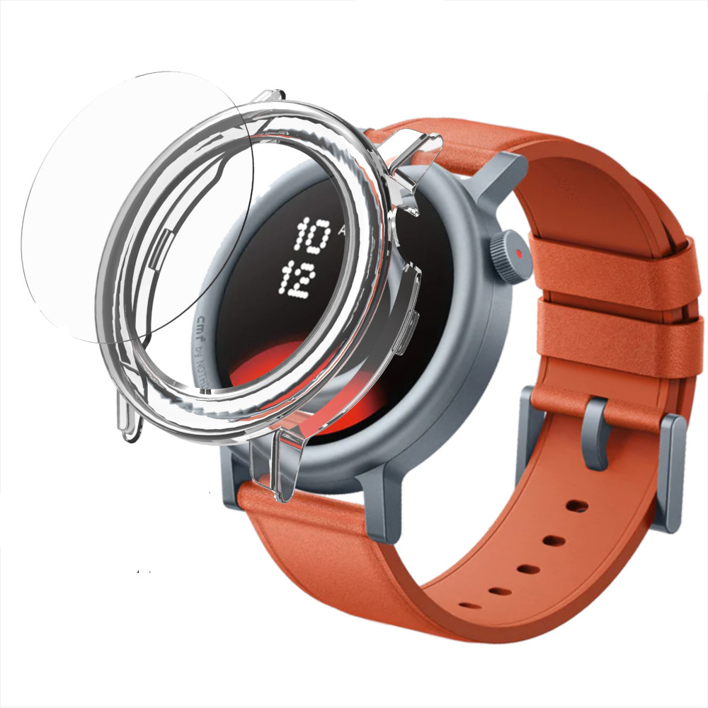 Pelindung layar kaca cangkang  - Smartwatch English ulasan dan harga