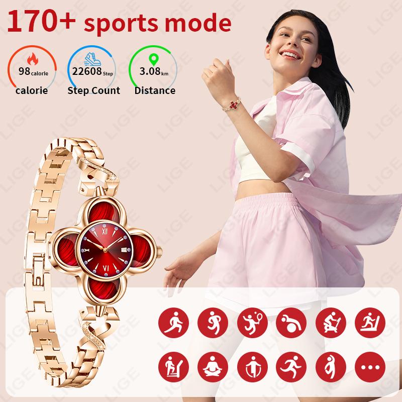 LIGE Jam Tangan Pintar Kuarsa  - Smartwatch Digital Watches For Women ulasan dan harga