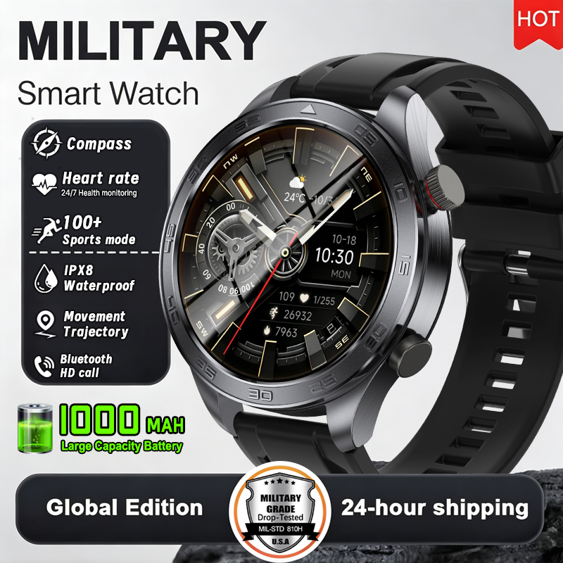 Jam Tangan Pintar Militer Baru - Smartwatch Watches For Men With Gps ulasan dan harga