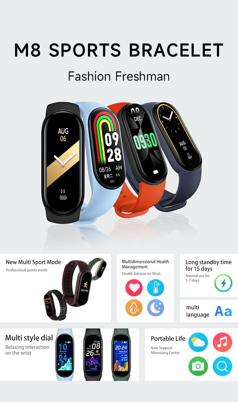 M8 Jam Tangan Pintar Pria Wani - Smartwatch Digital Watches For Women ulasan dan harga