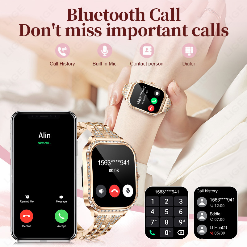 LIGE Jam Tangan Pintar Wanita  - Smartwatch Digital Watches For Women ulasan dan harga